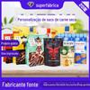 Saco para embalagem de carne seca, petiscos prontos para consumo de carne seca de porco, saco de papel alumínio, personalização de saco ziplock autoportante de papel kraft