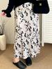 Falda Elegante con Estampado Fluido para Mujer Tallas Grandes, Falda Recta Ceñida a la Cadera, Nueva Falda Media de Terciopelo Otoño 2026 Nq1337