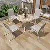 Mesa y silla de exterior madera plástica juego de tres o cinco piezas patio anticorrosión impermeable Protección Solar combinación Ocio exterior balcón jardín
