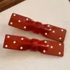 Pinza para el pelo de lunares rojos Año Nuevo con lazo Pinza para flequillo linda Pinza de sujeción dulce Pinza lateral para mujer Accesorios para el cabello para mujer