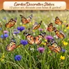 Nuevo juego de estacas de mariposa monarca artificial transfronterizo de 12 piezas para decoración de jardín exterior y decoración de patio