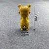 Adorno de Gato Curioso de Boj Lindo Animal Creativo Mini Juguete de Gato de Madera Pieza de Mano Regalo de Cumpleaños