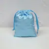 Bolsas de Cetim Sintético com Cordão em Estoque, Saquinhos Planos de Cetim com Cordão, Bolsas para Armazenamento de Joias, Pequenas Bolsas para Presente