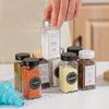 Amazon tapa de madera de bambú botella cuadrada para condimentos 4oz botella sólida para condimentos pimienta perejil en polvo espolvoreador mayoreo transfronterizo