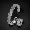 Pulseira Anel Aberta de Moda Face Sorridente Cobre Zircônia Retrô Europeia e Americana Anel Pulseira de Temperamento Moda Feminina Estilo Quente Transfronteiriço