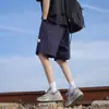 Shorts Casuales de Verano Estilo Cityboy Japonés para Hombre, Sueltos, Versátiles, Funcionales, Ropa de Trabajo, Secado Rápido, Deportivos, Color Sólido, Hasta la Rodilla