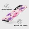 Capa para Celular Samsung S23Ultra Estilo Suave Flor Roxa Esmagada Capa Dupla com Película S25 Capa Protetora Anti-Queda