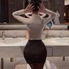 Noite Longa Lingerie Sexy Tentação Sexy Saia de Quadril Transparente Uniforme Secretária Feminina Saia de Renda Qqny1959