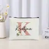 Bolsa de Maquiagem Floral Carta Casamento Presente para Madrinha Organizador de Cosméticos de Viagem Bolsa Lateral Estojo para Lápis Feminino Carteira