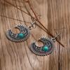 Europa y Estados Unidos transfronterizos Amazon nuevos pendientes vintage personalidad de la moda pendientes de turquesa luna pendientes venta directa de fábrica