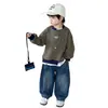 Conjunto de Sudadera de Otoño para Niños 2026 Ropa Nueva de Primavera y Otoño para Bebés Conjunto de Dos Piezas Rayado de Moda para Niños Tendencia