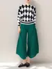 Pantalones de Diseño Especial Miyake para Mujer Verano Nueva Llegada talla extra Mujer Sueltos Sueltos Casual Pantalones de Pierna Ancha Finos