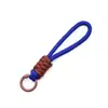 Colgante Llavero de Cuerda Trenzada de Nylon Anudada Bloque de Color Correa Corta para Teléfono Desmontable Accesorio de Correa Colgante Anti-Pérdida