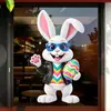 Óculos de Sol de Páscoa Coelho de Desenho Animado Atmosfera Loja Embelezamento Decoração Arranjo Eletrostático Porta de Vidro Janela Adesivo