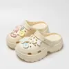 Zapatos Transpirables con Agujeros para Mujer Ropa Exterior 2024 Verano Eva Dung Sense Plataforma Sandalias de Playa Antiolor con Aumento de Altura Chanclas con Agujeros