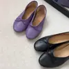 Versión de Piel de Oveja~Zapatos Planos Retro Suaves con Lazo, Zapatos Planos de Ballet de Punta Redonda, Zapatos Cómodos de Abuela con Suela Suave