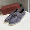 Mocasines LP sin etiqueta para mujer Piel Genuina Slip-on Zapatos Casuales Gamuza Guisantes Planos Planos Británicos Cómodos