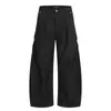 Pantalones Sueltos de Pierna Ancha Estilo Masculino Marca Trendy Color Sólido Diseño de Bolsillo Invertido Silueta Plisada Pantalones Scimitar