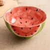 Tigela de Melancia com Rosto Sorridente de Fábrica Tigela de Cerâmica para Sopa e Macarrão Doméstica Tigela de Frutas Comercial de Alta Qualidade Tigela de Arroz Tigela de Sopa com Cor Esmaltada por Baixo para Restaurante