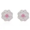 Pendientes Colgantes de Flor Blanca Chapados en Plata 925 de Moda Nueva de Comercio Exterior Europeo y Americano Pendientes Elegantes para Mujer Joyería de Lujo para Boda Regalos