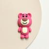 Parche de resina con forma de oso de fresa de la serie de dibujos animados, material decorativo para bricolaje, joyería hecha a mano, crema de pegamento, accesorios para fundas de teléfono móvil