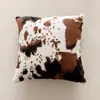 Almohada Manta de Felpa Larga Gruesa de Doble Cara con Estampado de Vaca Ins de Venta Caliente Transfronteriza con Textura de Animal para Ventana de Mirador y Decoración de Sala de Estar