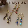 Pendientes Tejidos con Borlas y Forma de Gota de Agua Estilo Étnico Transfronterizo Original Europeo y Americano Lujo Ligero Versátiles Accesorios de Pendientes con Aguja de Plata 925 para Mujer
