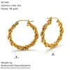 Brincos Circulares Europeus e Americanos Transfronteiriços de Aço Inoxidável Banhados a Ouro 18K para Mulheres, Brincos da Moda e de Alta Qualidade Atacado