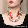 Novo Lenço de Seda Magnético Elegante e Estiloso Estilo Nacional Primavera, Verão e Outono Lenço Decorativo Fino Lenço de Pescoço Sedoso e Confortável