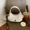 Bolso de mano bandolera de cadena moderno con lazo, estampado de lunares frescos, nuevo de moda para el verano 2026, para mujer