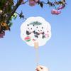 Abanico Redondo Panda de Frutas Estilo Chino con Texto Creativo, Nuevo Abanico Redondo de Papel de Caligrafía y Pintura China para Lugares Escénicos, Fotografía de Viajes y Abanico Tradicional