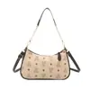 2026 Europeu e Americano Retrô Vintage Floral Color Blocking Ombro Único Sob o Braço Bolsa Lua Bolsa Transversal Versátil Feminina Transfronteiriça