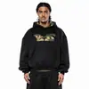Moletom com Capuz e Bolso Casual Diário Outono Europeu e Americano Estampa Camuflada Pulôver Top Oversized