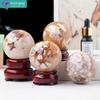 Bola de cristal natural flor de cerejeira ágata bola de cristal minério ágata pedra espécime de decoração casa bola de cristal atacado