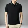 Camisa Polo de Algodón Piqué de Manga Corta para Hombre, Transpirable de Verano, Bordada, Delgada, Casual de Negocios, Top Elástico, Camiseta para Hombre 86112
