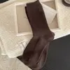 Meias femininas de cano médio outono e inverno lã merino quentes espessadas forradas com fleece pós-parto maternidade malha dupla escovadas meias longas