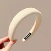 Diadema de color liso francés para mujer, diadema de esponja de ala ancha de alta gama, nuevo clip para el pelo de otoño e invierno, goma para el pelo, aro para la cabeza de uso diario