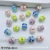 Esmalte Cloisonné Goteo de Aceite Calado Flor Bola Punto Diamante Espaciadores Cuentas DIY Pulsera de Cuentas Hecha a Mano Collar Material Accesorios
