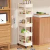 Prateleira de armazenamento para vãos de cozinha, estante de geladeira multicamada ultraestreita de piso com rodas, prateleira de armazenamento doméstica, carrinho utilitário para banheiro