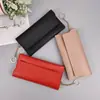 Nuevo Billetera Larga para Mujer Fina de Color Sólido Versátil Broche Múltiples Ranuras para Tarjetas Clip para Monedas de Mano Portatarjetas Bancarias