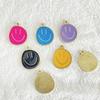 Accesorios de joyería coreanos DIY, colgante de aleación de aceite con forma de gota, pendientes con cara sonriente, collar y colgante, temu AliExpress
