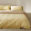 Juego de cama de lujo de alta gama de 1.2 m hecho de tela de algodón cepillado con bloques de color, juego de tres piezas para dormitorio principal, juego de cuatro piezas de algodón puro que incluye sábana bajera, funda de edredón y ropa de cama