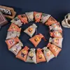 Nova bolsa de linho para Halloween 2024 com cordão bolsa de linho para presente de feriado embalagem de presente de Natal