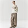 Suéter de Caxemira Feminino Gola Redonda Suéter para Usar por Baixo Outono e Inverno Novo Design de Meio Padrão Pesado Tricotado Manga Longa Roupa Íntima
