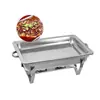 Fogão de buffet retangular dobrável de aço inoxidável transfronteiriço, fogão de aquecimento elétrico e isolamento, fogão a álcool, equipamento de hotel