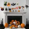Venda Quente Transfronteiriça Nova Decoração de Madeira de Halloween Fantasma Assustador Engraçado Abóbora Morcego Aranha Caveira Festa