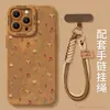 Funda de teléfono retro de otoño e invierno para Apple 17 Pro, iPhone 16, color marrón, con un tacto de alta gama, incluye un cordón y proporciona cobertura total para el modelo 14