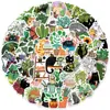 50 Pegatinas de Gatos y Plantas de Dibujos Animados Pueden Decorar Maletas y Cuadernos, Pegatinas Populares Transfronterizas Impermeables Sin Repetir