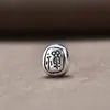 Yiluya Prata 925 Contas de Buda Contas Soltas Contas Espaçadoras Quadradas DIY Caractere Zen Acessórios de Buda Acessórios Pulseira Contas de Buda Atacado
