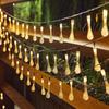 Luzes de Cordão de LED para Exterior Pátio Luzes de Cordão Coloridas Luzes Atmosféricas Estilo Camping Bola Bolha Bola Pequena Branca Flor de Cerejeira Gota de Água Luzes Decorativas